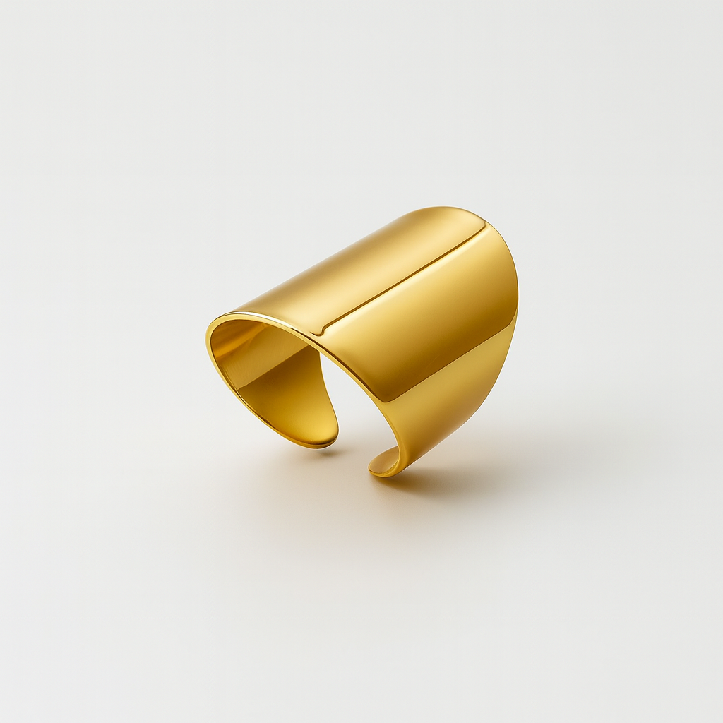 Anel Cuff Escultural Ajustável